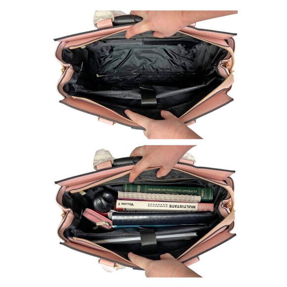 PRAGUE PINK ROLLING LAPTOP TOTE BRIEFCASE BAG - Picture 4 of 6